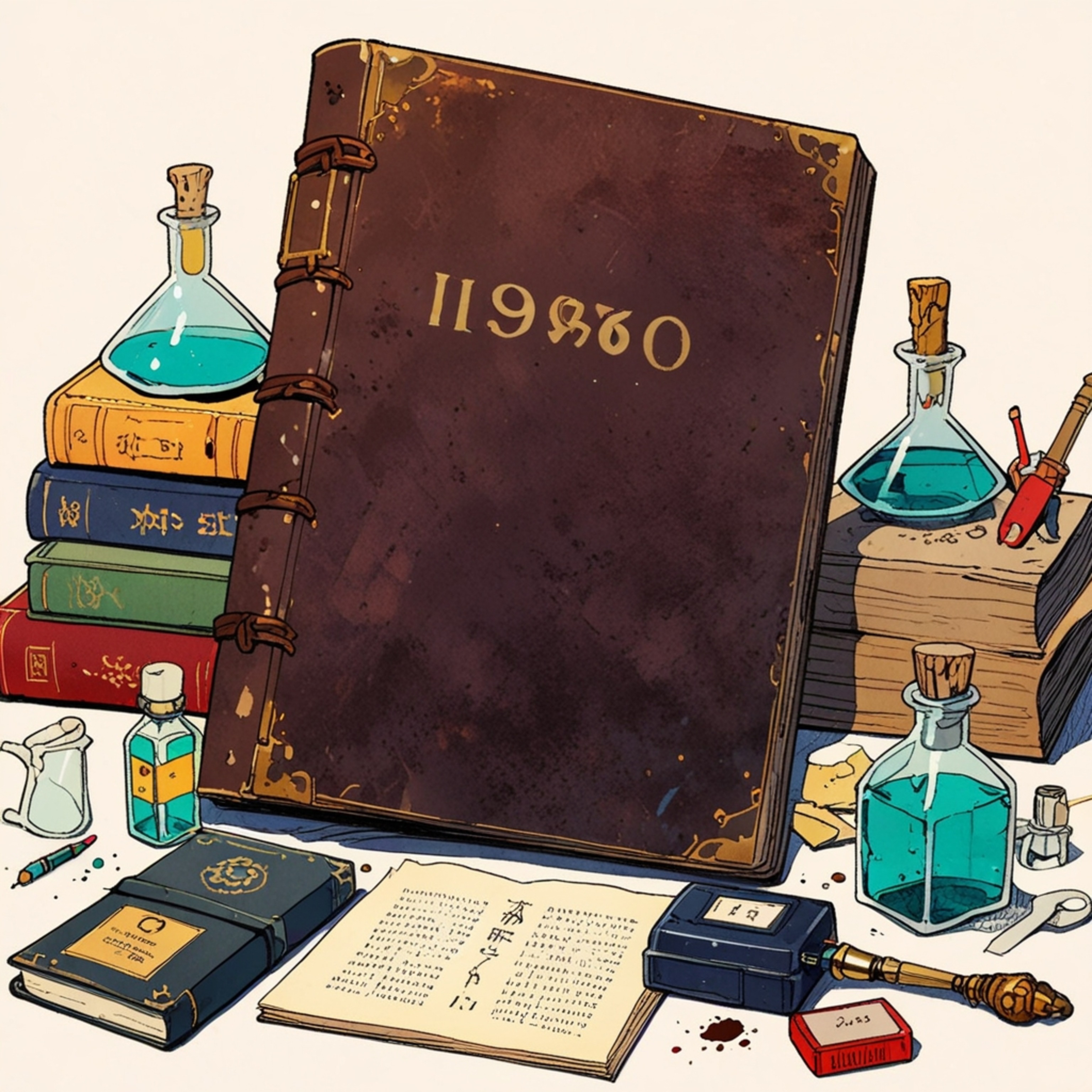 Explore the allure of a bygone era with this image of a weathered, leather-bound book adorned with elegant gold lettering. Su