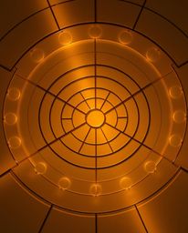 A captivating high-angle shot showcases a minimalist geometric pattern featuring circles and lines, reminiscent of the Bauhau