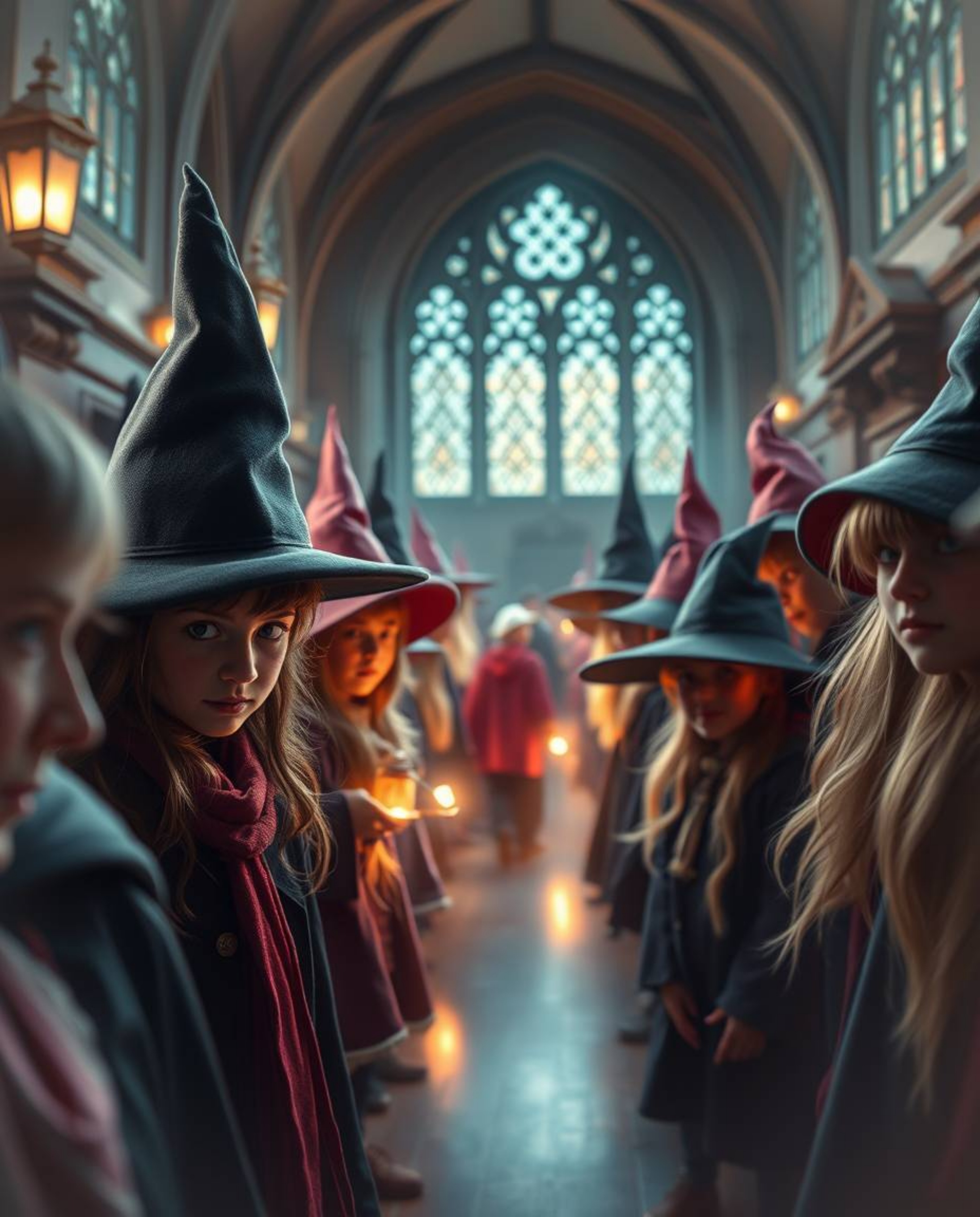 Immerse yourself in a tight close-up view of a captivating magical school brimming with young wizards. Experience smooth grad