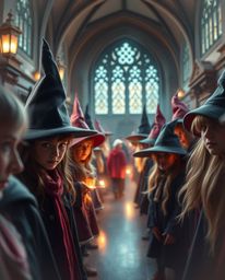 Immerse yourself in a tight close-up view of a captivating magical school brimming with young wizards. Experience smooth grad