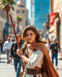 Capture the spontaneous essence of a brave and elegant Disney-inspired hero in a desert adventure with candid street photogra