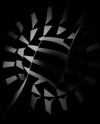 Explore a mesmerizing collection of high-contrast, low-key black and white images featuring geometric optical illusion patter