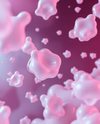 Immerse yourself in a surreal and enchanting environment with this 3D render featuring fluid organic blobs floating in space.
