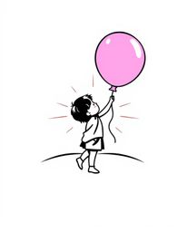 A vibrant and inspiring logo design featuring a child holding a balloon.  The logo incorporates geometric shapes, clean lines
