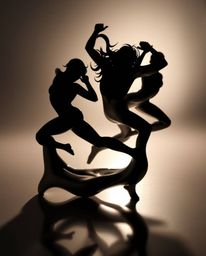 Explore dynamic, silhouetted sculptural 3D fluid mercury shapes in perpetual motion. This series features reflective surfaces