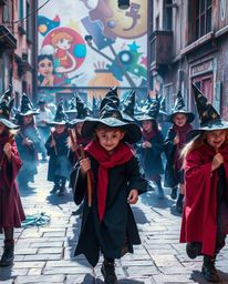 Explore a unique fusion of magic and urban art in this captivating photo series.  Witness young wizards learning their craft 