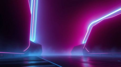 Explore captivating visuals blending epic scenes with a modern future aesthetic. Rich burgundy and deep blue hues meet lens g