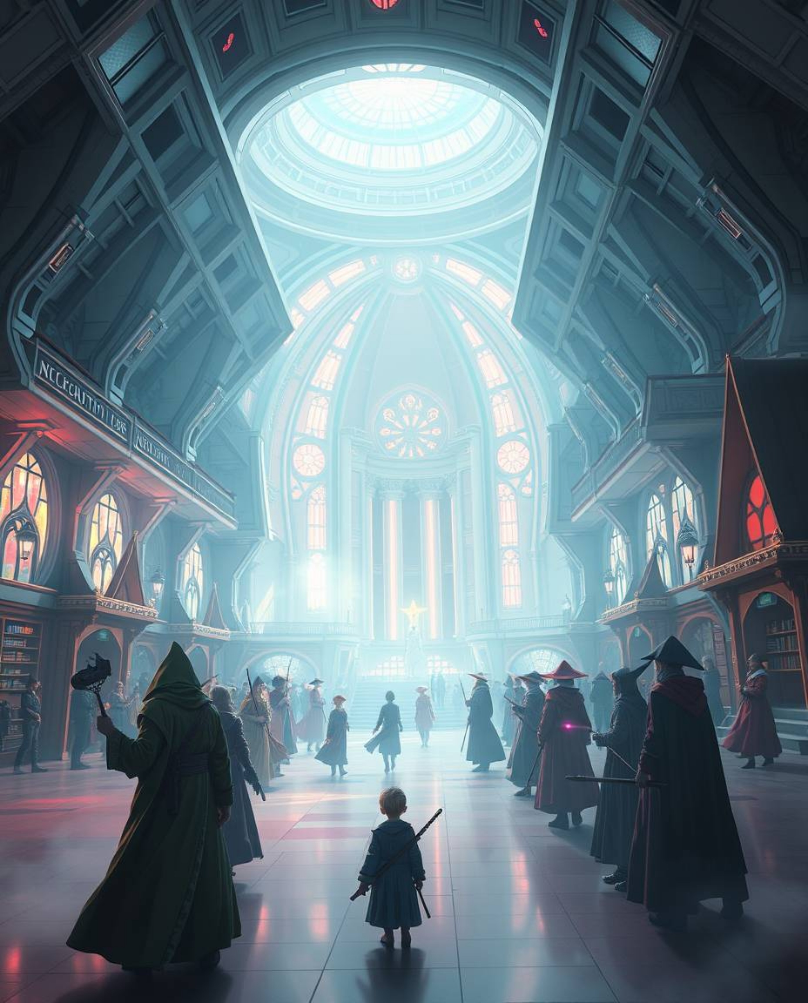 Discover a breathtaking, modern futuristic magical school filled with young wizards.  Immerse yourself in a gentle, soothing 
