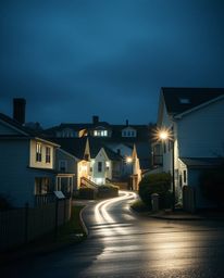 Explore captivating imagery of sleepy towns with pastel houses, captured in both dramatic cinematic and watercolor styles.  T