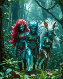 A group of friends, each endowed with unique powers and striking teal skin tones, embarks on an extraordinary adventure throu
