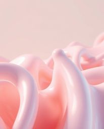 Explore an Isekai anime-inspired close-up showcasing abstract 3D liquid forms rendered in soothing pastel colors. The soft li