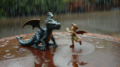 Witness a captivating scene of a charming prince bravely fighting a dragon, rendered in a delightful 1950s animation style. T
