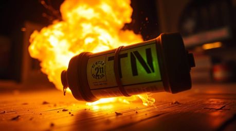 Experience a thrilling close-up of a classic exploding TNT gag set in the wild west. The image features glowing bioluminescen