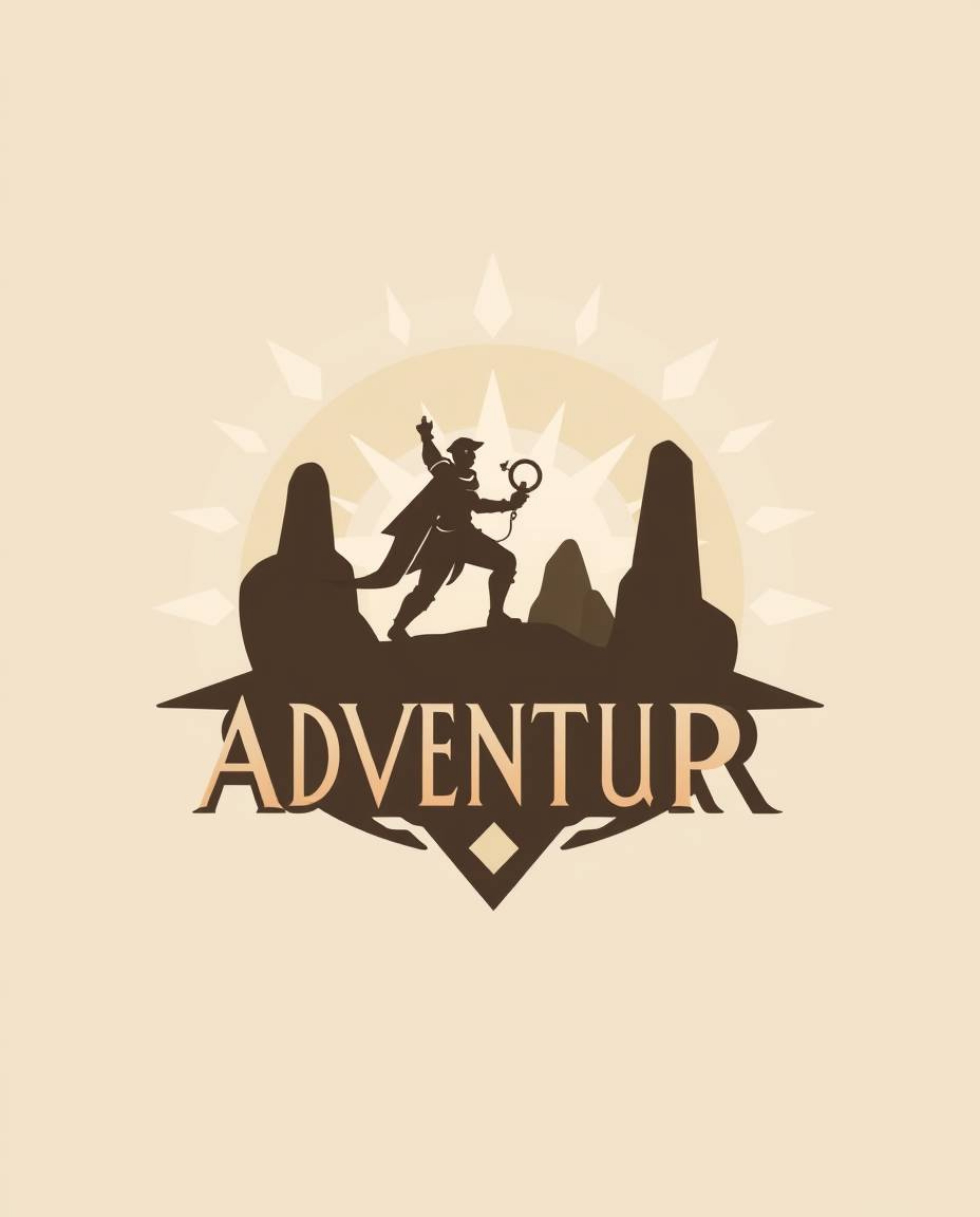 A captivating logo design depicting a brave hero embarking on a Disney-style desert adventure. The design incorporates ether