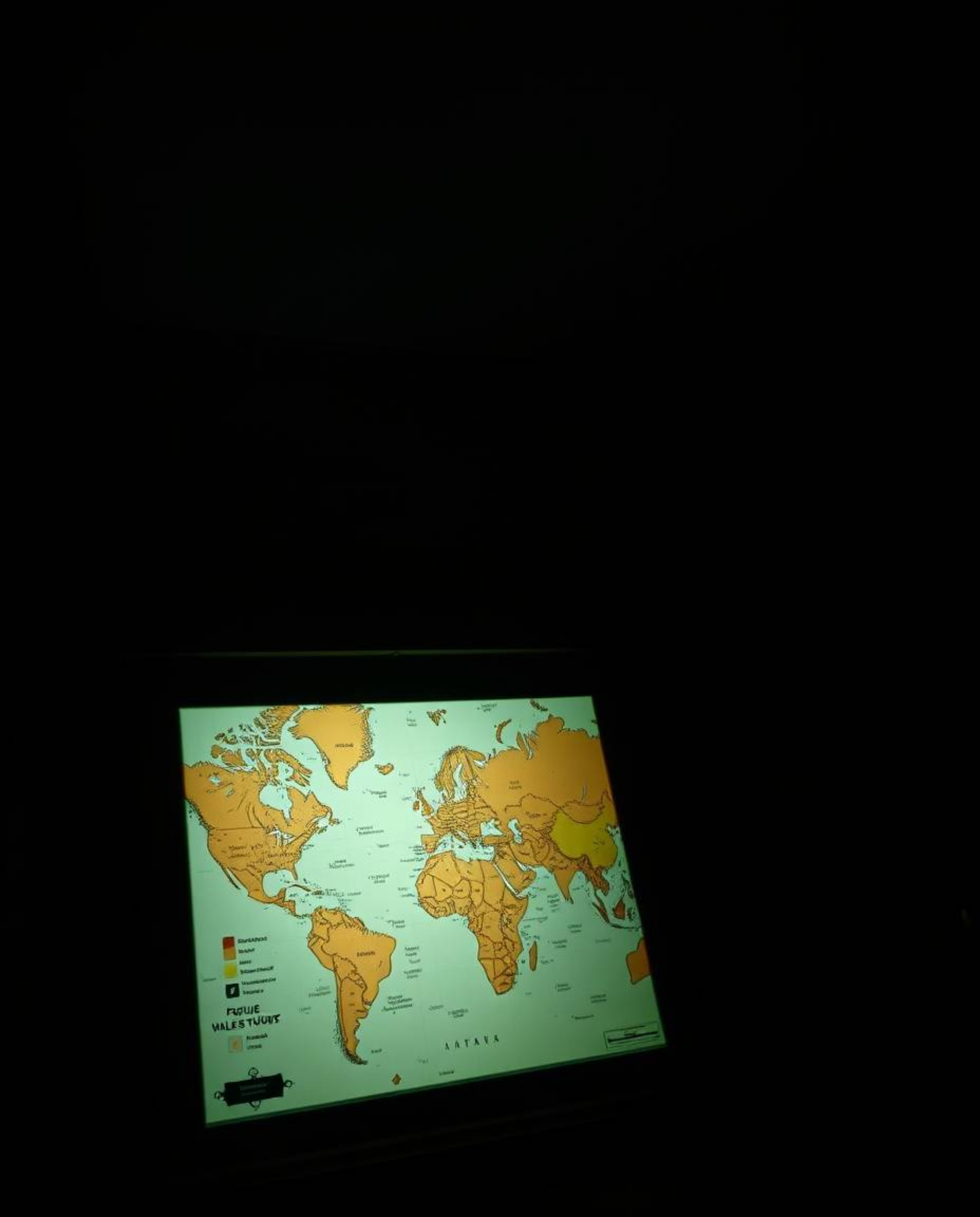 Explore the captivating allure of high contrast visuals featuring a glowing map projection in an old study. This image combin