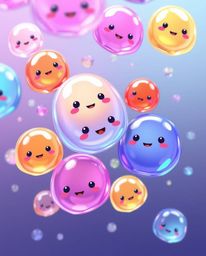 Explore a world of adorable and charming floating 3D blobs of fluid jelly. These vibrant illustrations showcase synthetic tex