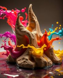 Explore the captivating intersection of sculptural clay art and dynamic ink in water photography. This series features intens
