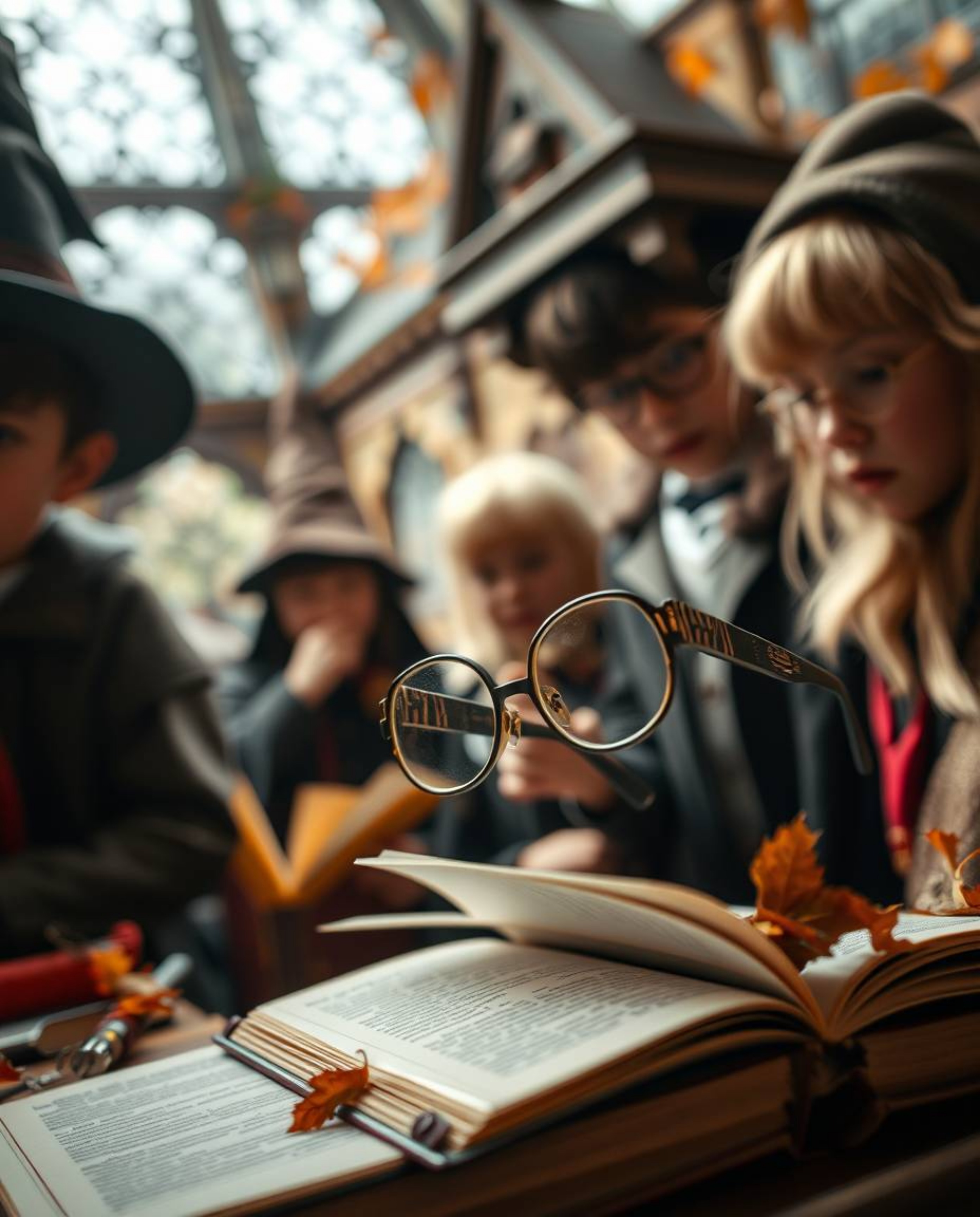 Immerse yourself in the enchanting world of a magical school for young wizards. This extreme macro photography captures the w