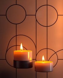 This artwork showcases a minimalist geometric pattern, reminiscent of the Bauhaus style, composed of circles and lines. The d