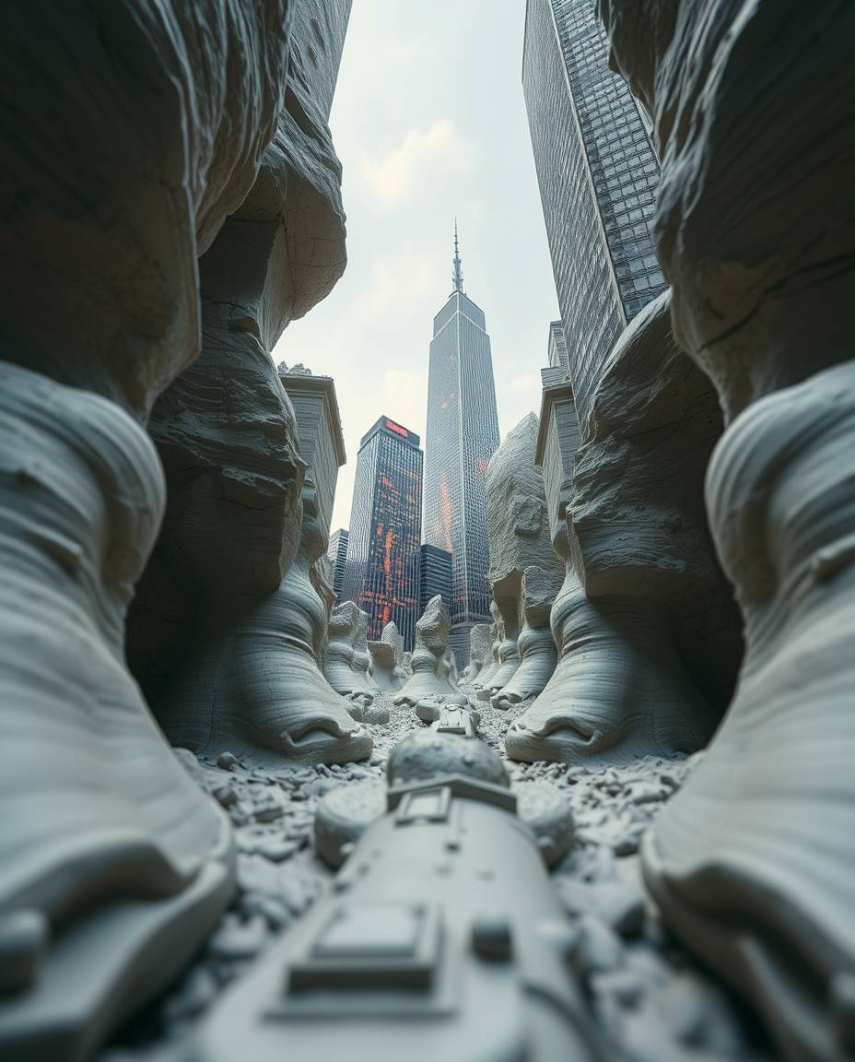 Explore a captivating blend of traditional and digital aesthetics with this sculptural clay art piece. The artwork features a
