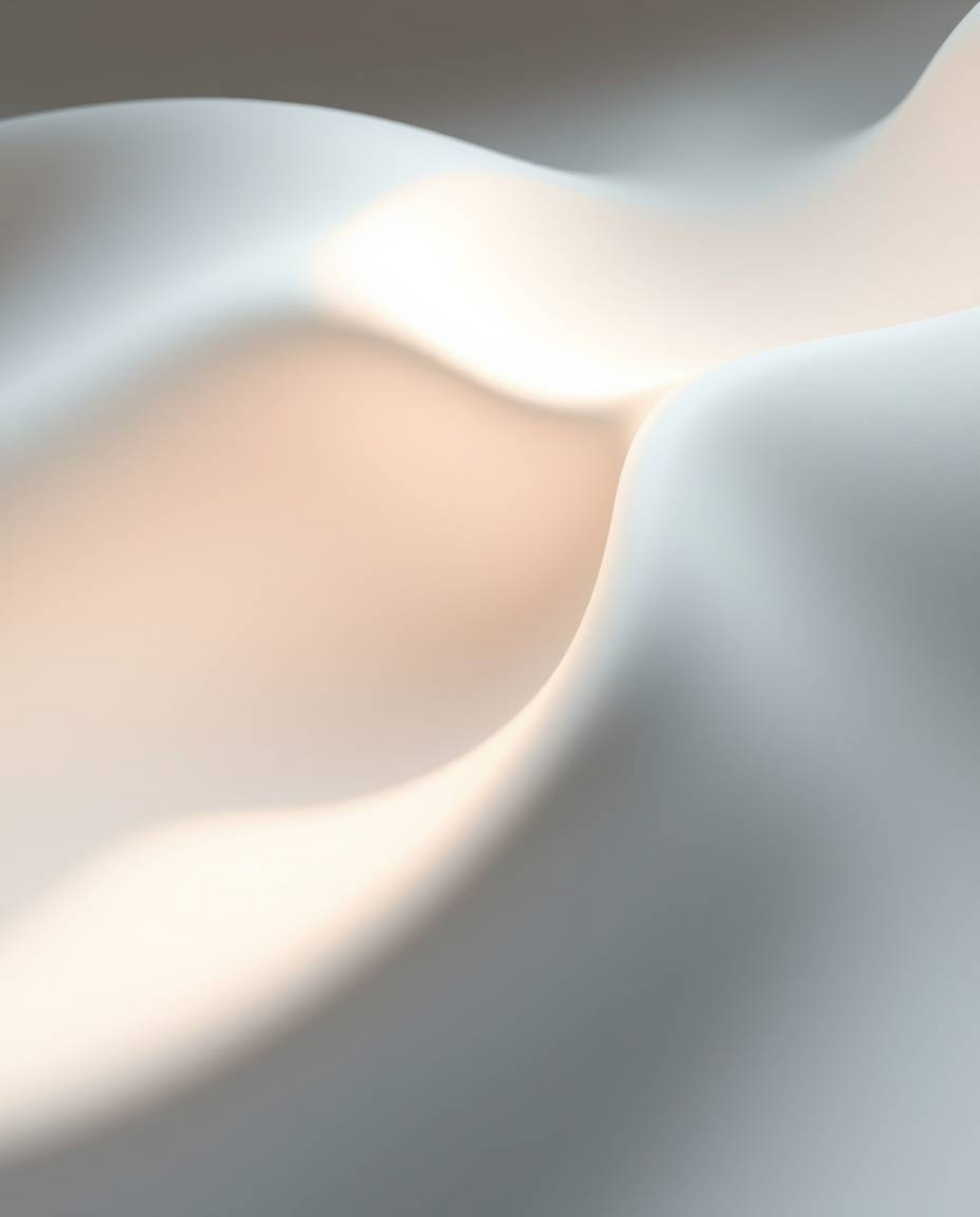 This 3D illustration showcases fluid shapes gently morphing into each other, bathed in soft light and subtle illumination. Th