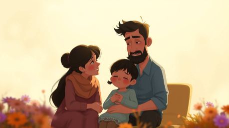Capture the warmth and emotion of a heartfelt family reunion in a stunning Pixar-style illustration. This image utilizes vibr