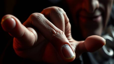An extreme macro close-up captures the intricate details of a classic Disney villain's hand as they cast a spell. The photore