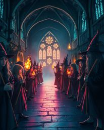 Immerse yourself in a captivating world of young wizards at a magical school, depicted in a strong, moody art style. Experie