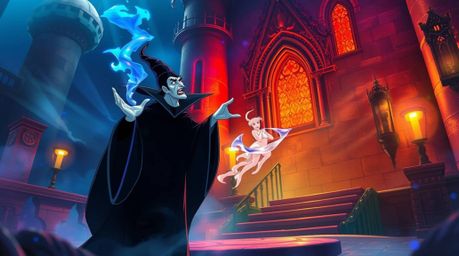 A classic Disney villain takes center stage in this captivating Isekai anime-style artwork. Iridescent colors and expressive