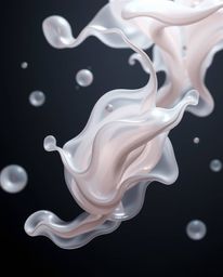 Explore captivating 3D renders featuring graceful, elegant, and fluid organic blobs crafted from translucent materials, seemi