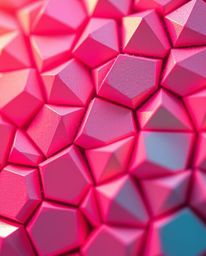 Explore stunning extreme macro close-ups of seamless geometric patterns featuring hexagons and triangles, illuminated by vibr