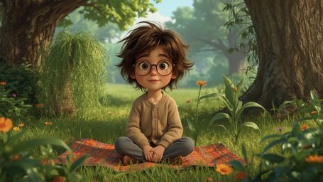 A high-resolution, vibrant, and detailed stock photo, illustrated in a whimsical Pixar style, features a bright-eyed and smil
