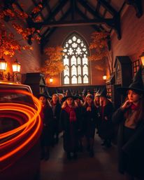 Discover enchanting long exposure photographs of a magical school brimming with young wizards.  Bathed in the warm, golden li