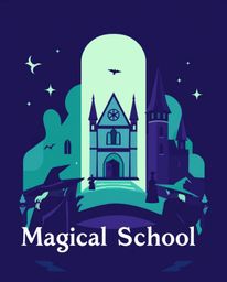 Discover a captivating magical school brimming with young wizards.  Its cool-toned logo, featuring balanced geometric shapes 