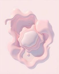 This artwork features an overhead, bird's-eye view illustration in an Isekai anime style, showcasing abstract 3D liquid forms
