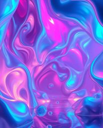 Immerse yourself in a mystic and enchanting environment filled with iridescent colors and futuristic 3D fluid shapes. Glowing