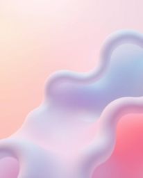 Explore a collection of captivating 3D renders featuring abstract liquid forms bathed in soft, pastel colors and gentle light