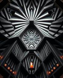 Explore captivating architectural color photography featuring a precise black and white geometric pattern, reminiscent of opt