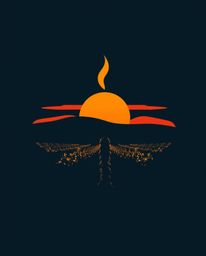 This is a geometric, warm candlelight-inspired logo featuring a stylized sunset over a vineyard. With a strong emphasis on ba