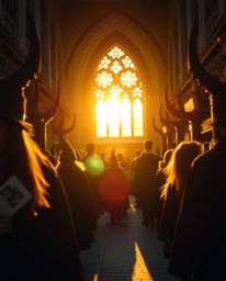 Capture the enchanting essence of a magical school bathed in the warm glow of golden hour light. This dramatic cinematic stre