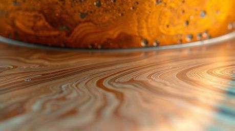 A captivating close-up shot showcases a cast bronze surface brought to life with mesmerizing neon gradient textures flowing a