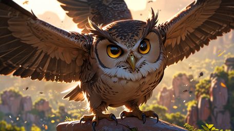 In a visually stunning and serene scene that blends the visual charm of Pixar and the expressive nature of anime, a wise blin