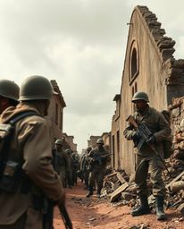 Explore a collection of warm and evocative fine art photography depicting time-warped soldiers amidst crumbling buildings. Th