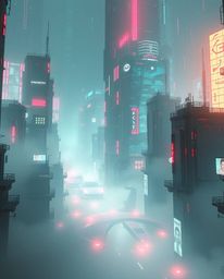 Experience a futuristic city plunged into chaos.  Shrouded in thick fog, flickering lights and broken holograms create an atm