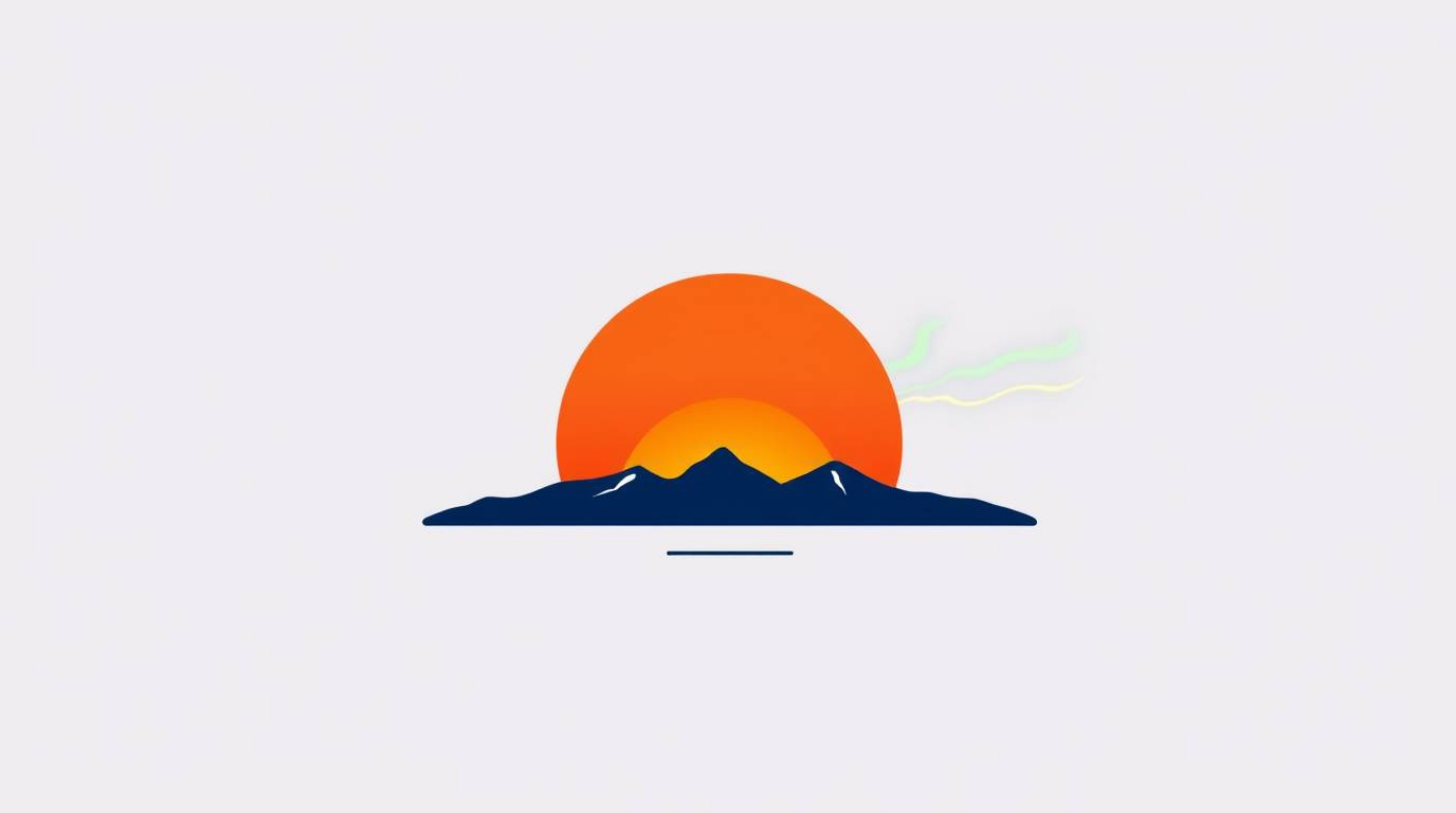 A visually striking minimalist logo design featuring a geometric representation of a sunset sky with the emerging Northern Li