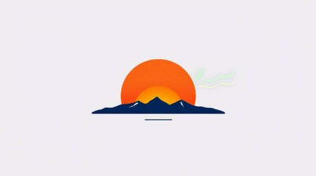 A visually striking minimalist logo design featuring a geometric representation of a sunset sky with the emerging Northern Li