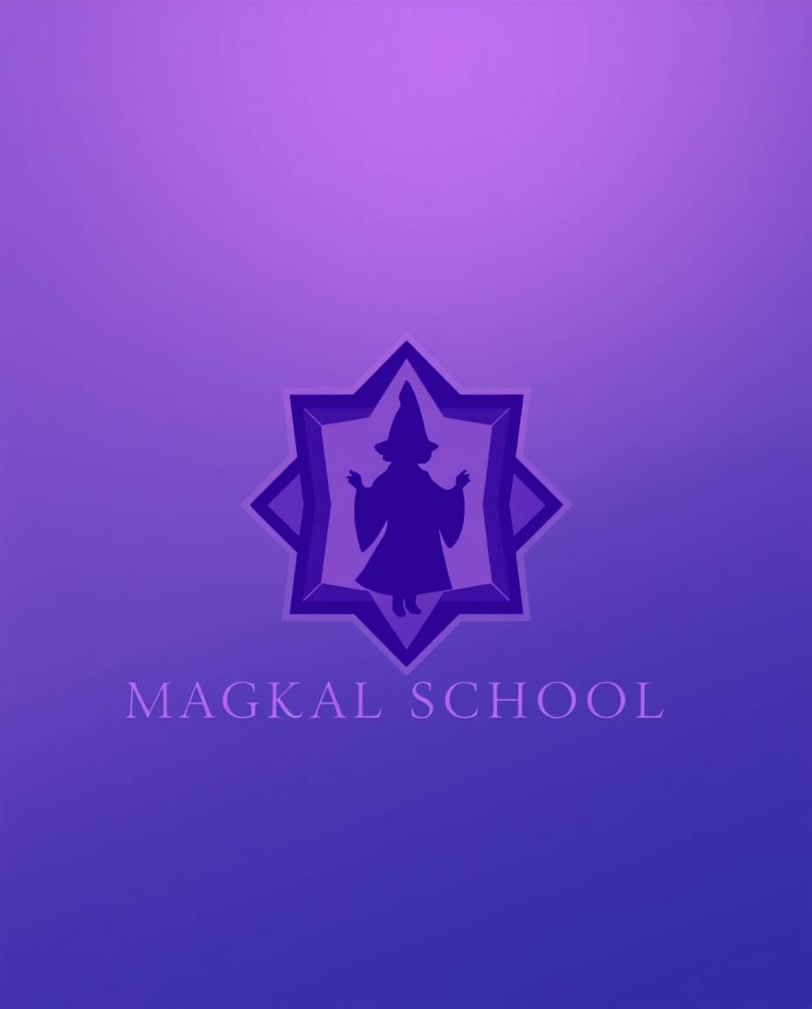 A logo design for a magical school, inspired by deep ultraviolet hues, utilizes geometric shapes and clean lines to create a 