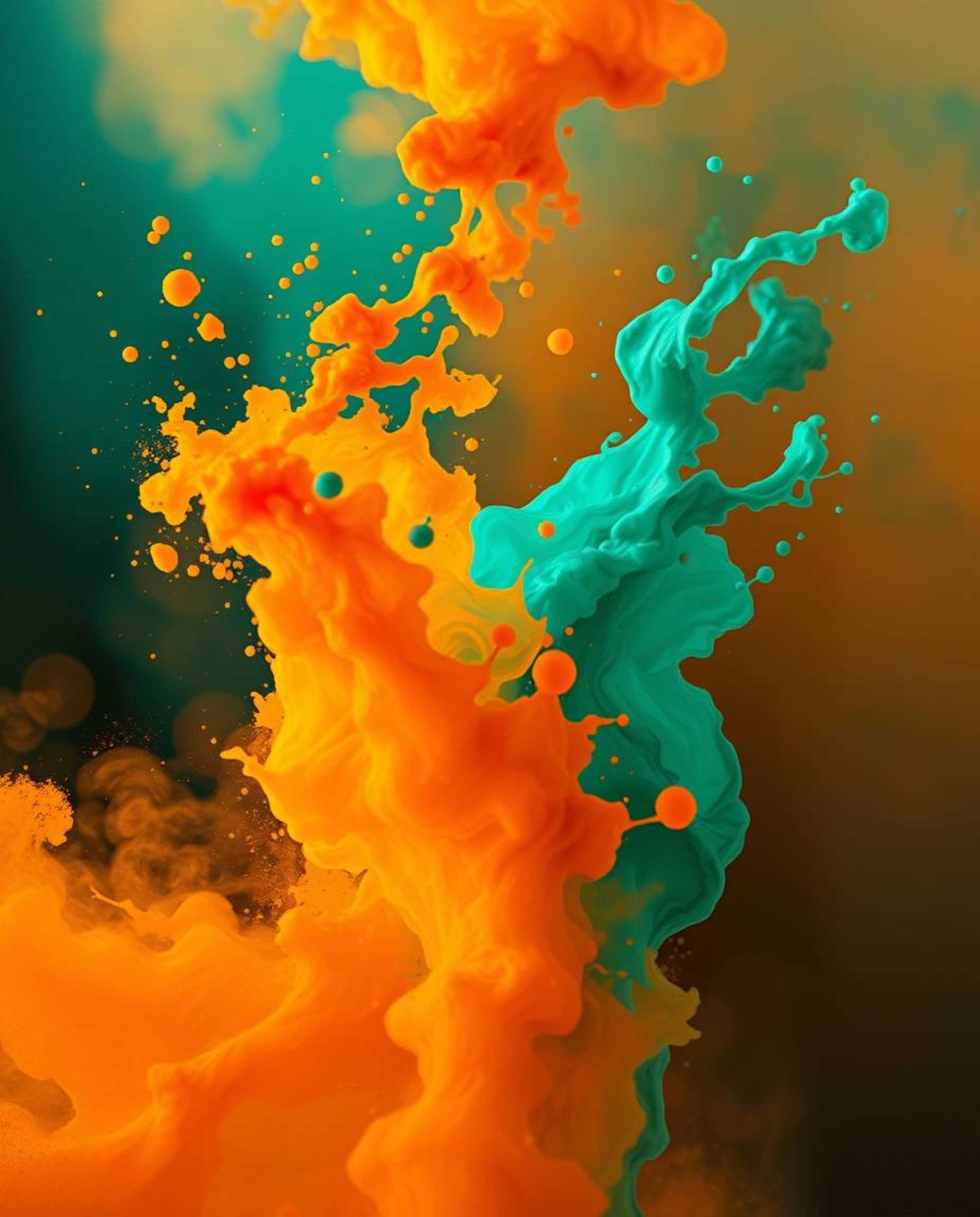Explore the mesmerizing blend of complementary epic colors and misty atmospheric effects in this dynamic digital sketch. Obse