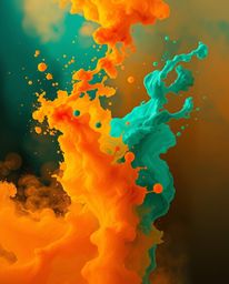 Explore the mesmerizing blend of complementary epic colors and misty atmospheric effects in this dynamic digital sketch. Obse
