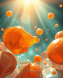 A vibrant and dynamic digital sketch featuring a bright lens flare and complementary colors. This piece depicts warm terracot